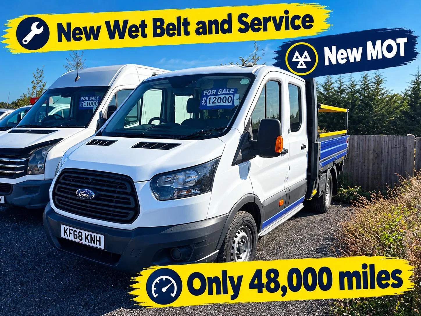 2019 FORD TRANSIT 350 RWD TDCI 105 LWB CrewCab Dropside